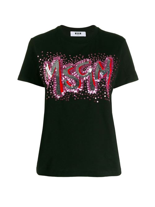 T-shirt with sequin logo MSGM | 2743MDM6419579799