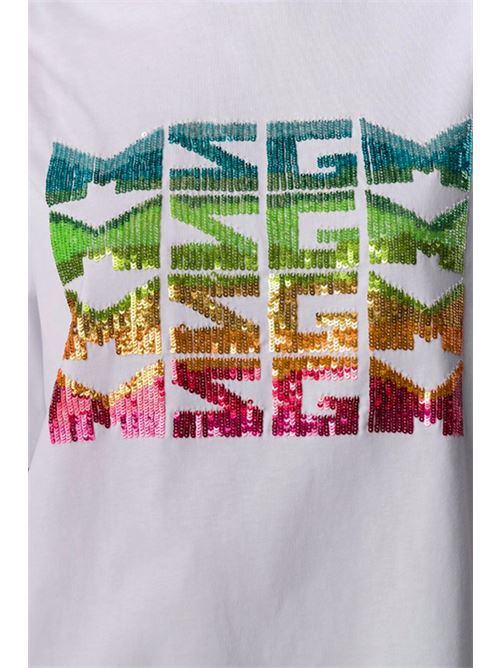 T-shirt with sequin logo MSGM | 2842MDM28420749801