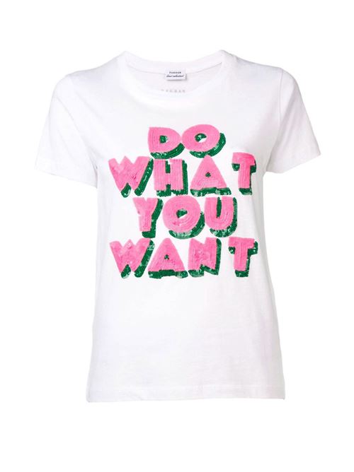 T-shirt con frase in paillettes P.A.R.O.S.H. | D110593COWANT842